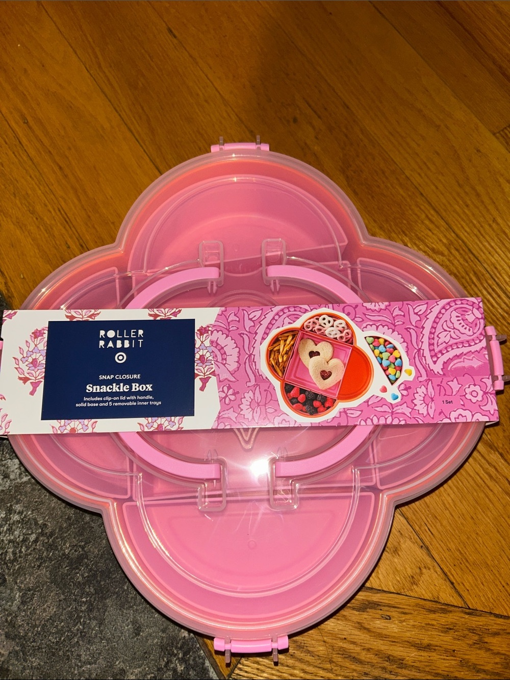 Roller Rabbit Pink Floral Snackle Box – Pink Kids Snack Container